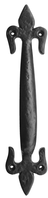 JAB26 Fleur De Lys Black Antique Pull Handle